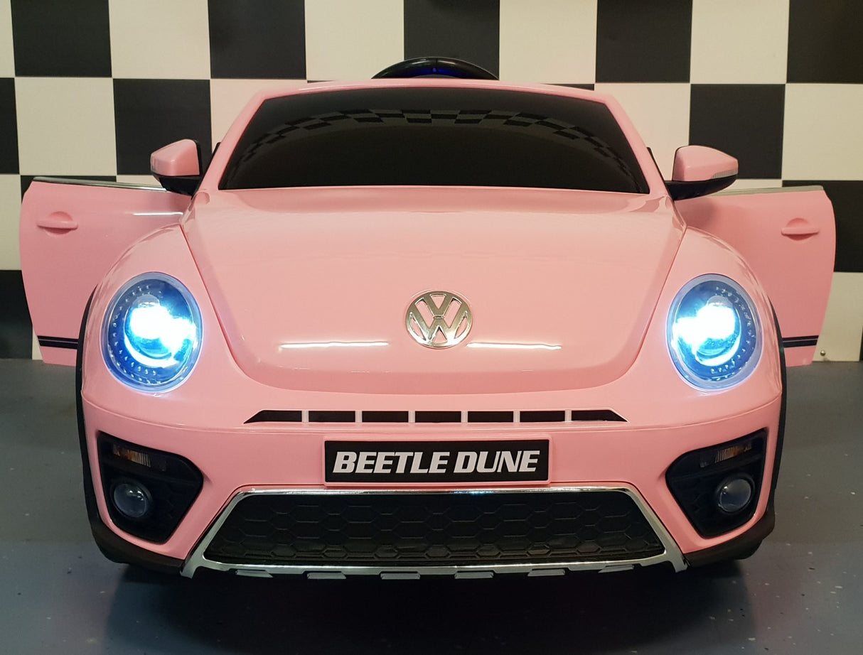 Volkswagen Beetle 12V elbil för barn – 1 person, rosa
