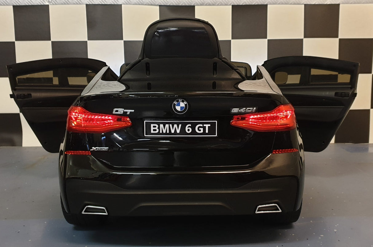 BMW GT 12V elbil til børn – 1 person, sort
