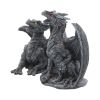 Dark Fury (Set of 2) Obsidian Dragon Figurines 10cm