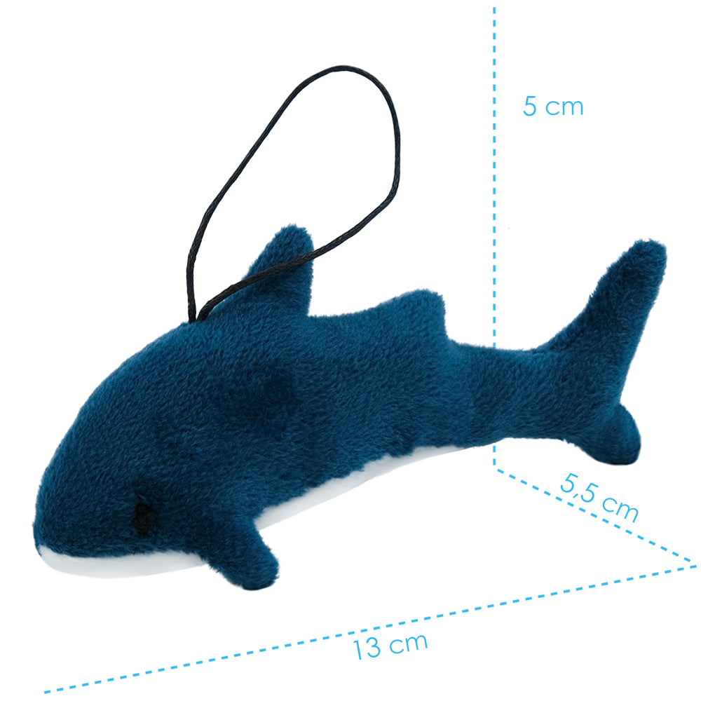 Plush keychain WP MERCHANDISE Shark Ollie, 13 cm, turquoise