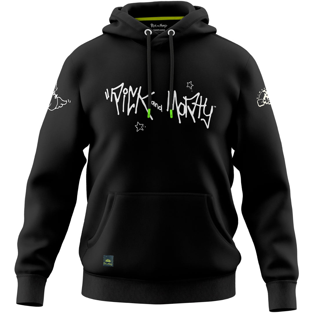 Rick and Morty hoodie with logo black, M