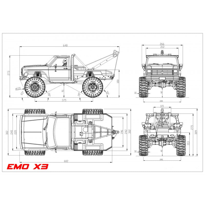 Crawling kit - EMOX3 1/8 RTR 775 Brushed kit