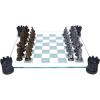 Raised Medieval Knight Chess Set With Corner Towers 43cm
