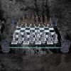 Raised Medieval Knight Chess Set With Corner Towers 43cm