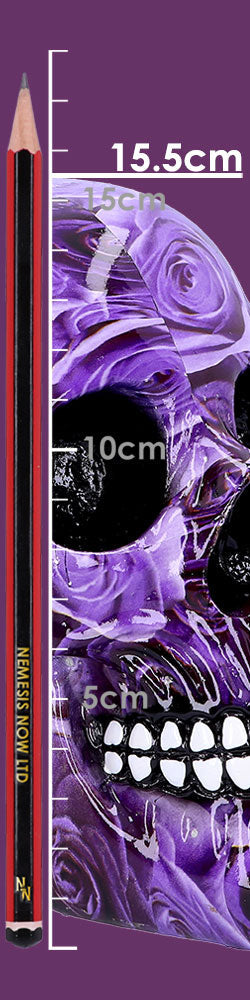 Purple Rose Romance Skull Ornament