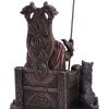 Bronze Odin All Father Wolves and Throne Figurine