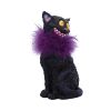 Furgus Black Cat Feather Boa Figurine 19.5cm