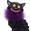 Furgus Black Cat Feather Boa Figurine 19.5cm