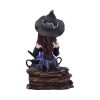 Alvina Witch Figurine with Owl and Cauldron