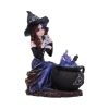 Alvina Witch Figurine with Owl and Cauldron