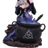 Alvina Witch Figurine with Owl and Cauldron