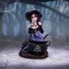 Alvina Witch Figurine with Owl and Cauldron