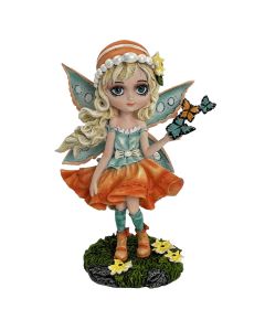 Forest Fae Fairy with Jewel Staff and Dragon Figurine