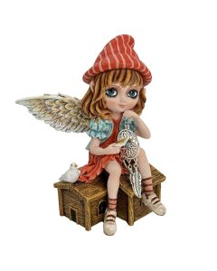 Forest Fae Fairy with Jewel Staff and Dragon Figurine