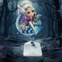 Lunar Fae Fairy Figurine with Dragon on Crescent Moon