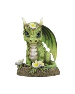Blue Poppy Flower Dragon Figurine