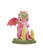 Blue Poppy Flower Dragon Figurine