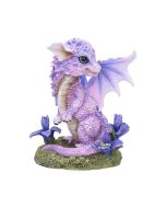 Blue Poppy Flower Dragon Figurine