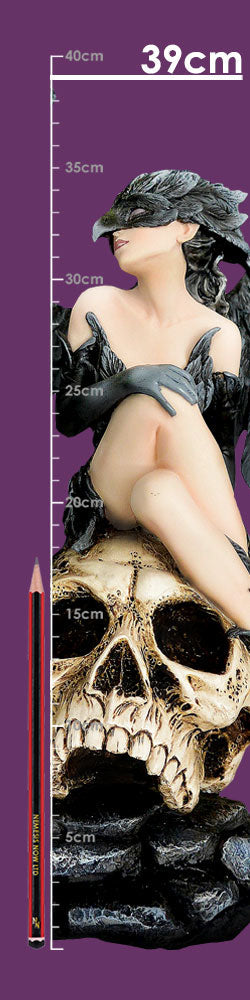 Riven – Gothic Winged Figurine on Skull Base