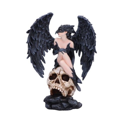 Riven – Gothic Winged Figurine on Skull Base