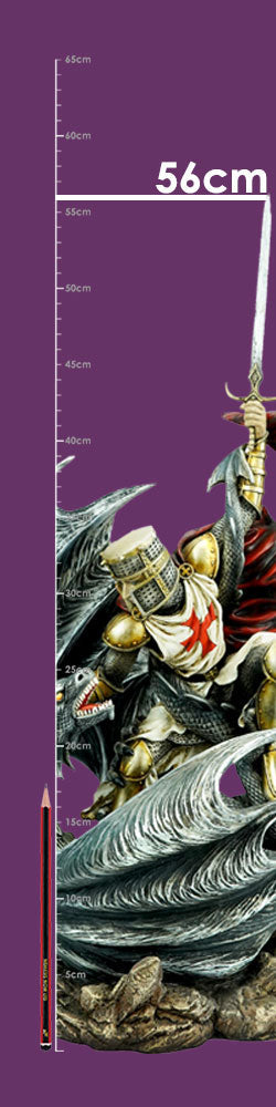 Legend’s Fall – Templar Knight vs Dragon Resin Figurine