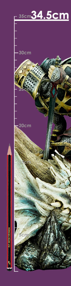 The Price of Valour – Heroic Knight Over Slain Dragon Figurine