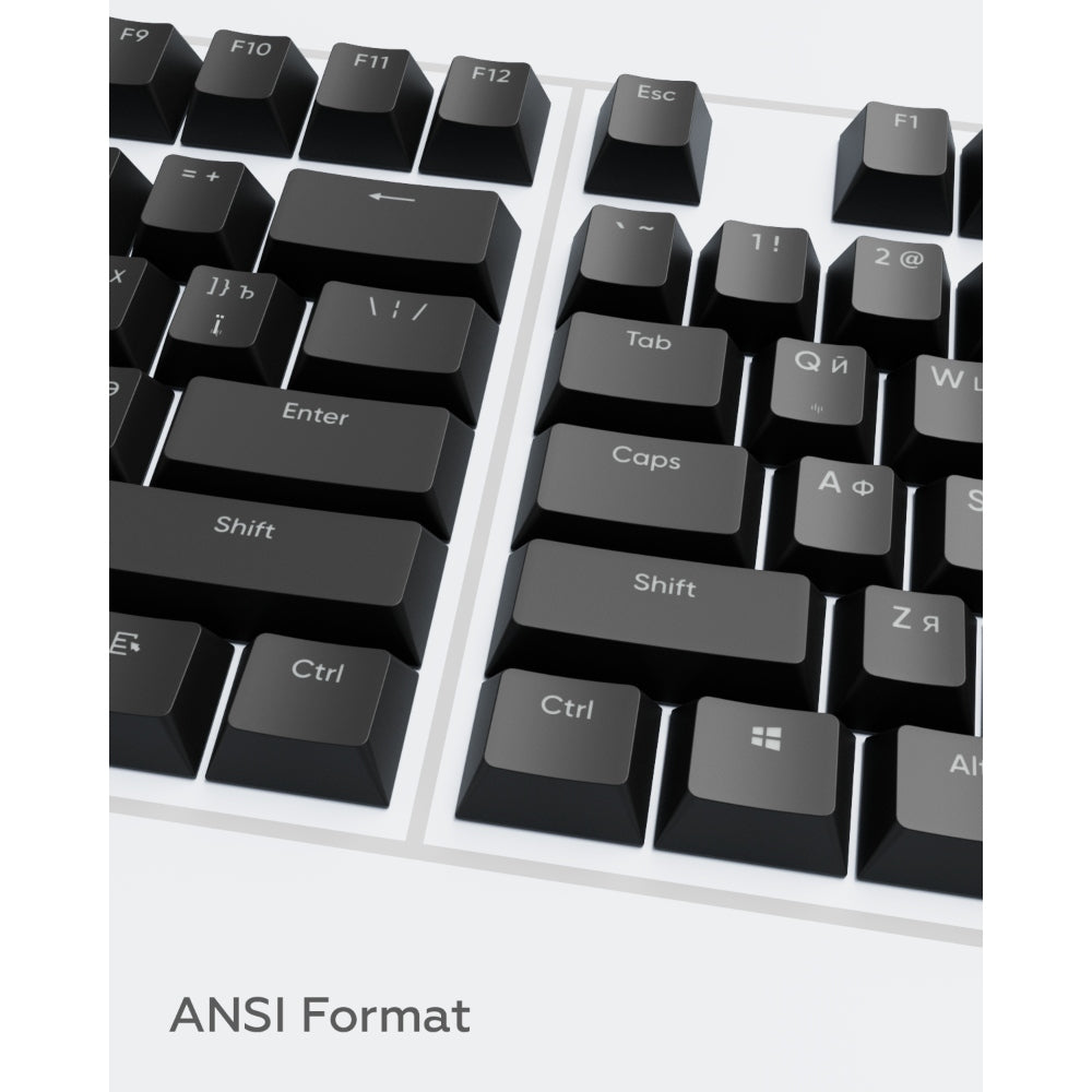 Dark Project KS-45 Keycaps PBT, ENG/RU/UA, Black