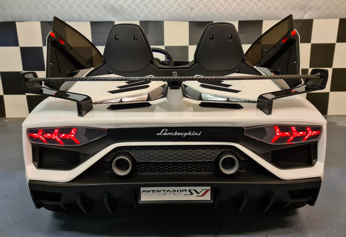Lamborghini Aventador 24V drift elbil för barn – 2 personer, vit