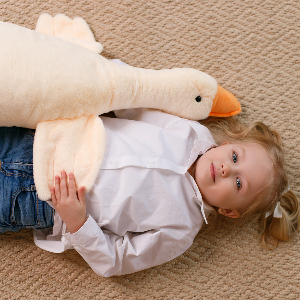 Plush pillow WP MERCHANDISE Goose Fredy, champagne, 78 cm