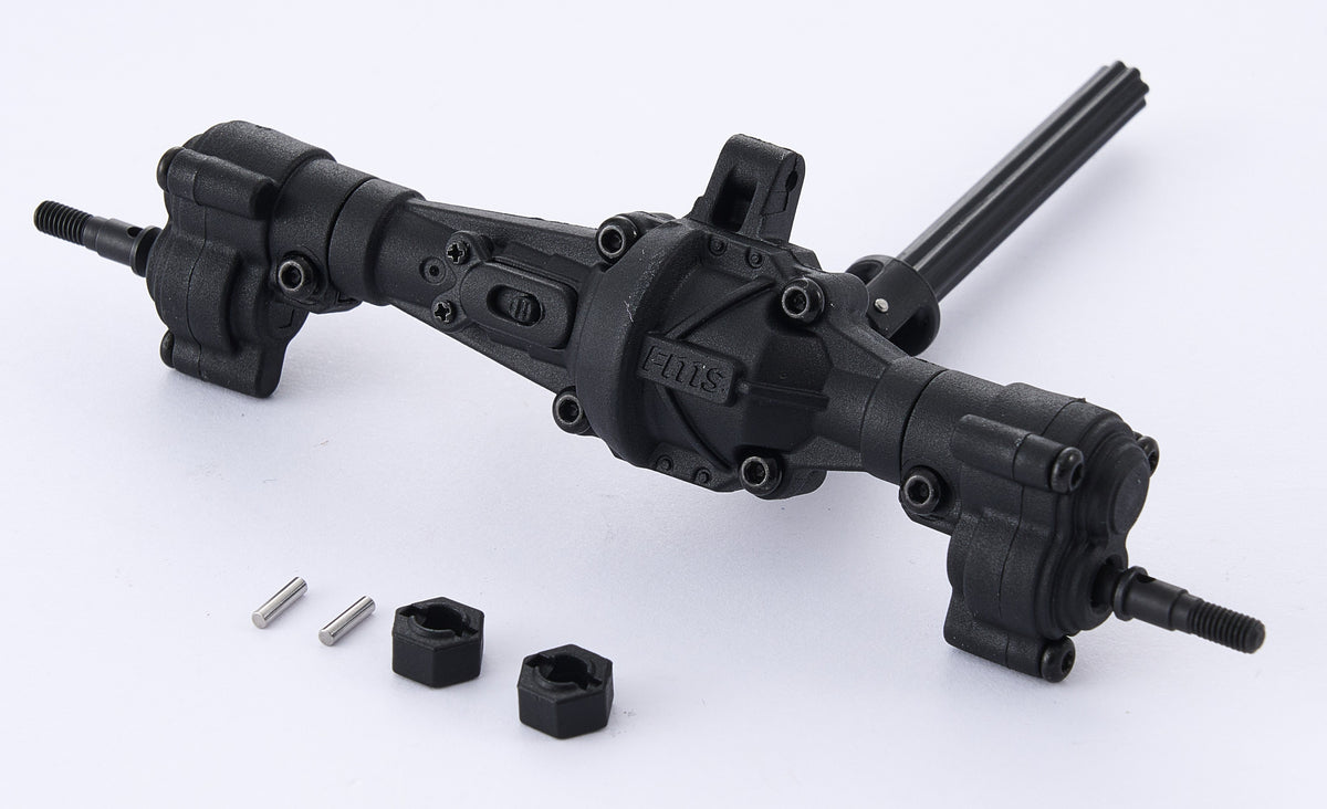 FCX18II F100 Brushed - REAR AXLE ASSEMBLY ( DIFF + PORTAL AXLE)
