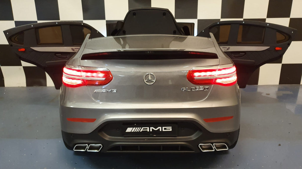 Mercedes-Benz GLC 63 AMG 12V elbil för barn – 1 person, metallic silver