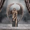 Bronzed Religious Contemplative Angel's Reflection Figurine26cm