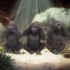 Three Wise Gorillas Figurine Gorilla Ornaments