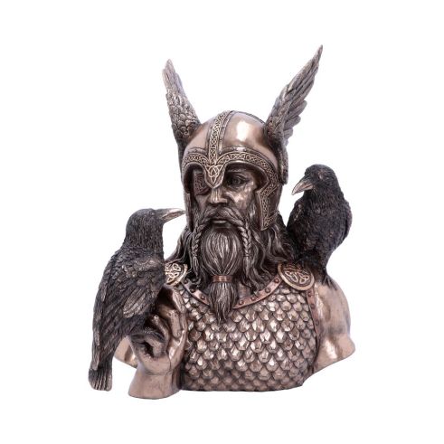 Bronze Odins Messengers Norse God Bust