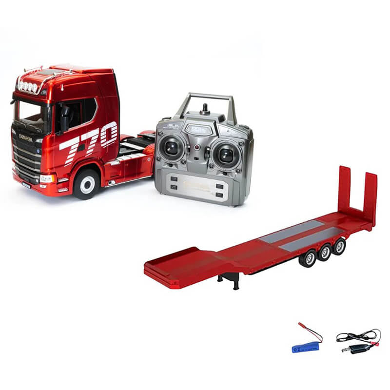 Huina Scania 770S RC lastbil med trailer rød