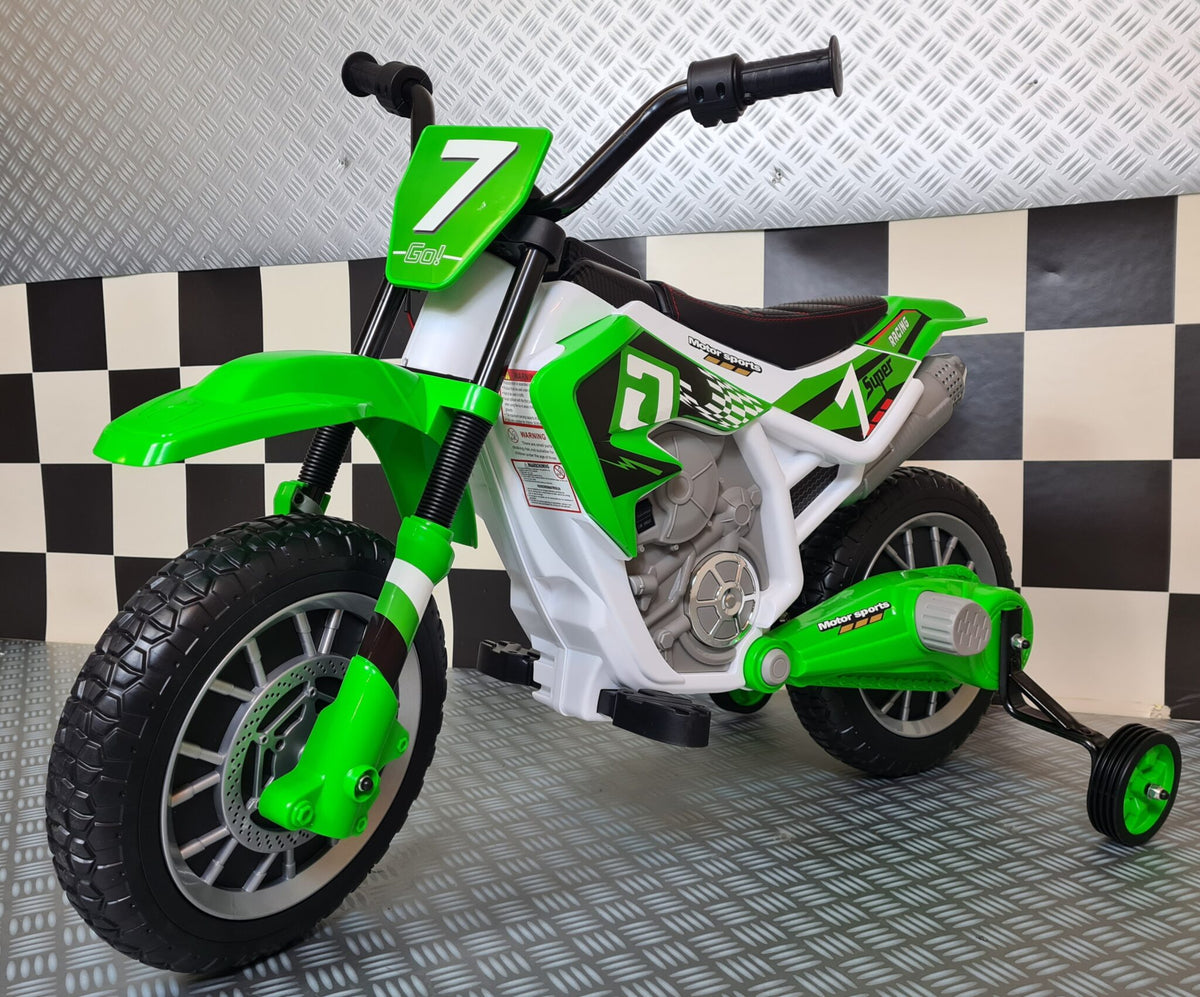 Motocross 12V elmotorcykel för barn – grön