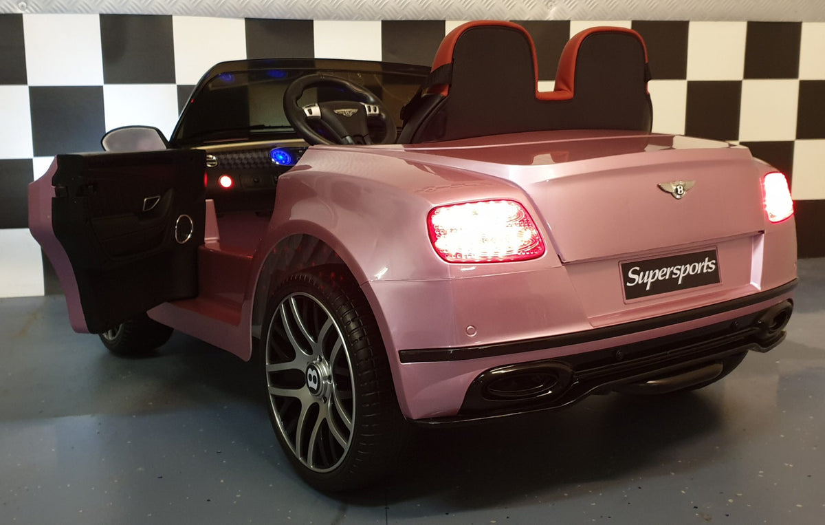 Bentley Continental 12V elbil til børn – 1 person, metallic pink