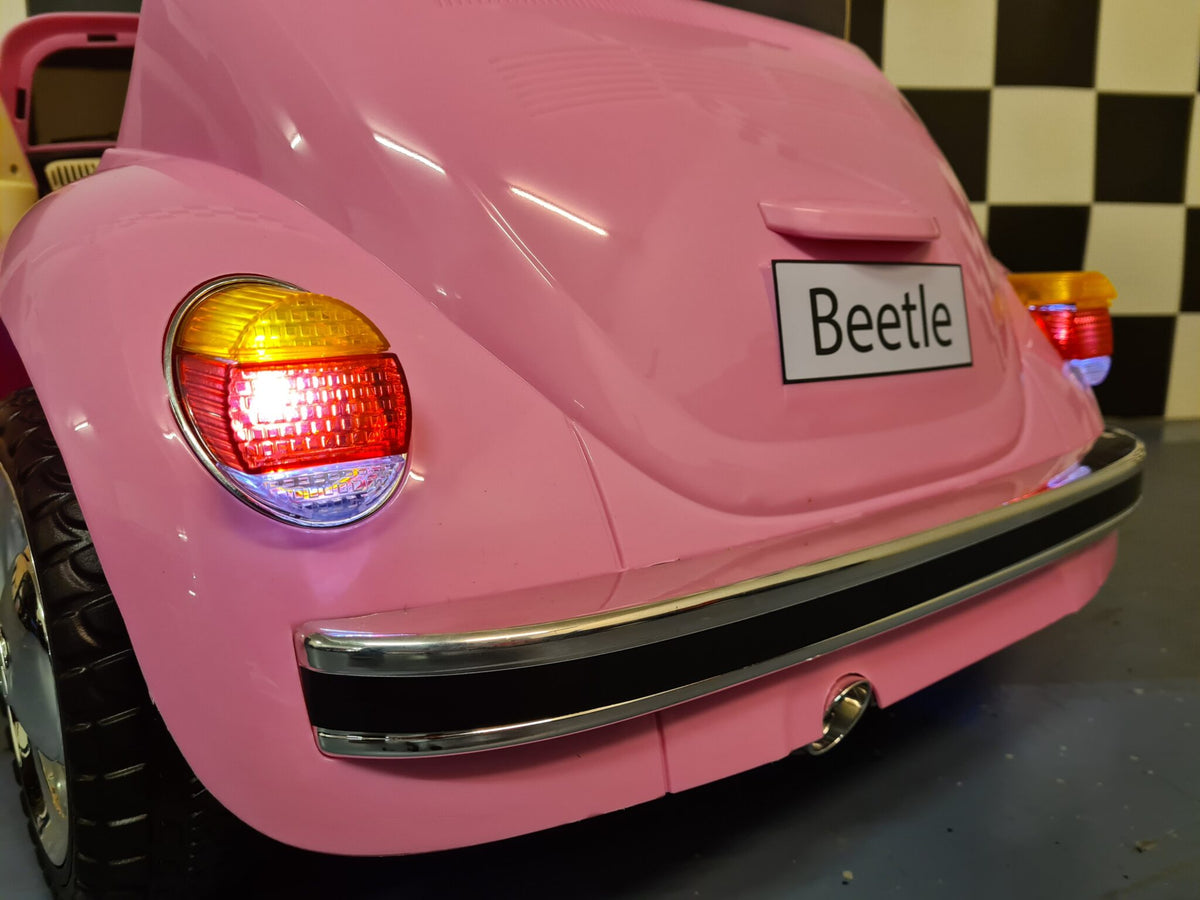 Volkswagen Beetle 12V elbil för barn – rosa