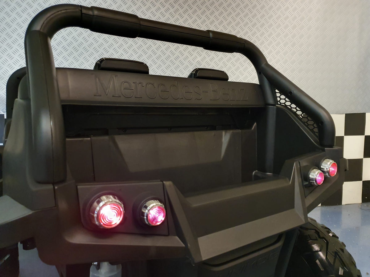 Mercedes-Benz Unimog 4x4 12V elbil för barn – 2 personer, matt svart