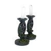 Pair of Aged Ivy Pentagram Candlesticks Gothic Candle Holders