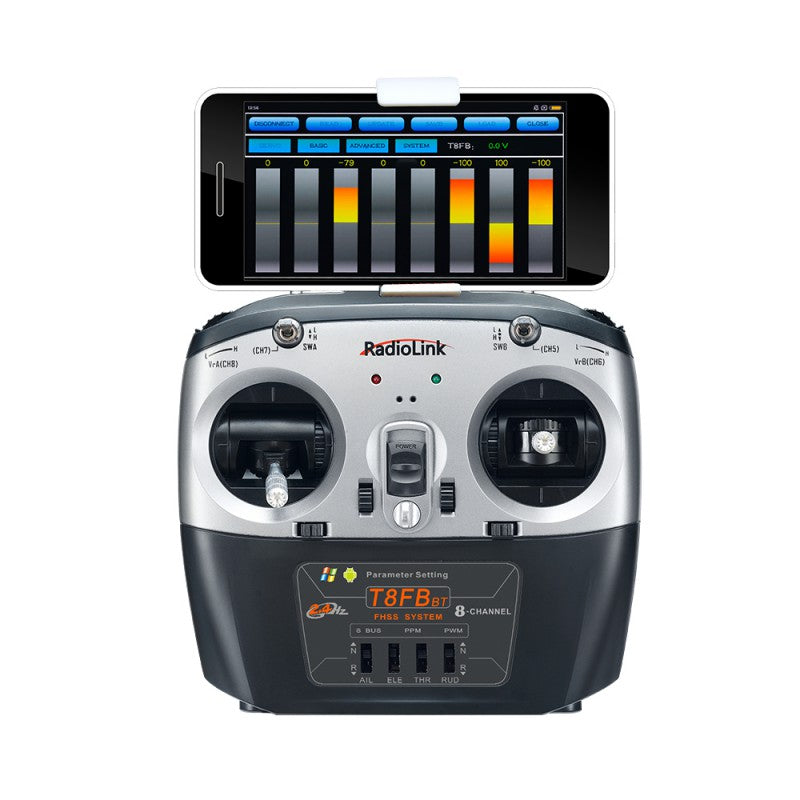 T8FB 8-Channels radio with Bluetooth (Mode 1) with R8EF Receiver