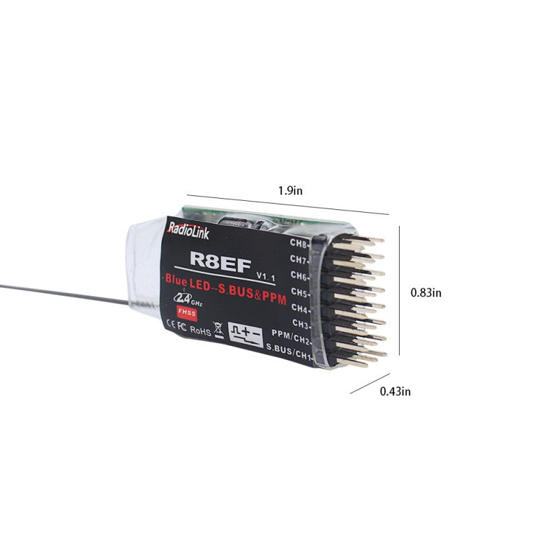 T8FB 8-Channels radio with Bluetooth (Mode 1) with R8EF Receiver