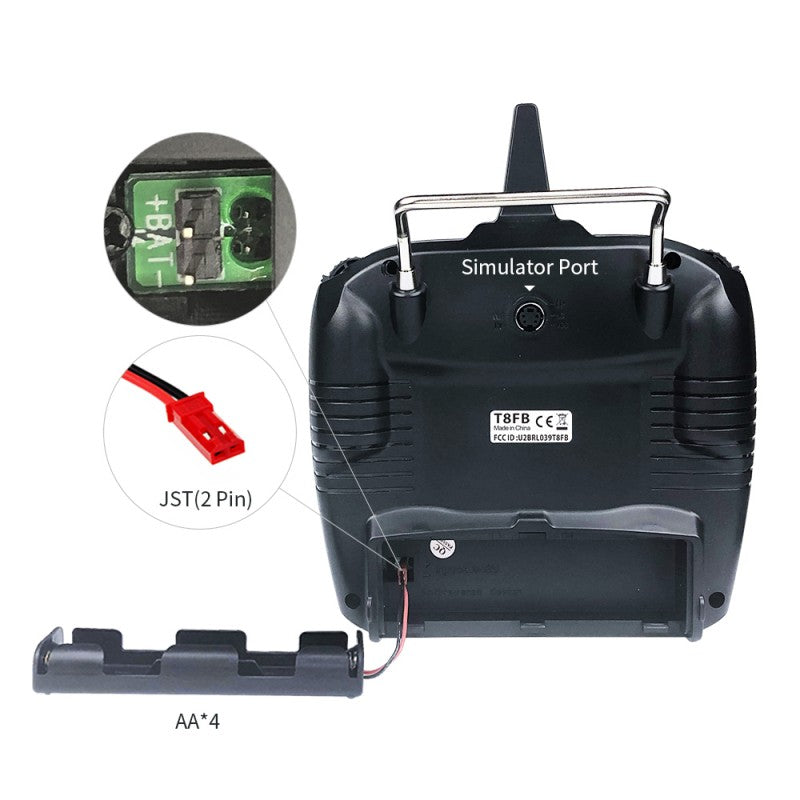 T8FB 8-Channels radio with Bluetooth (Mode 1) with R8EF Receiver