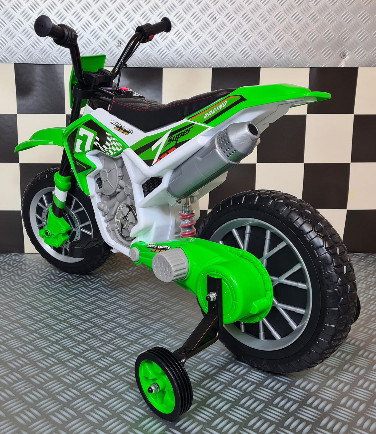 Motocross 12V elmotorcykel för barn – grön