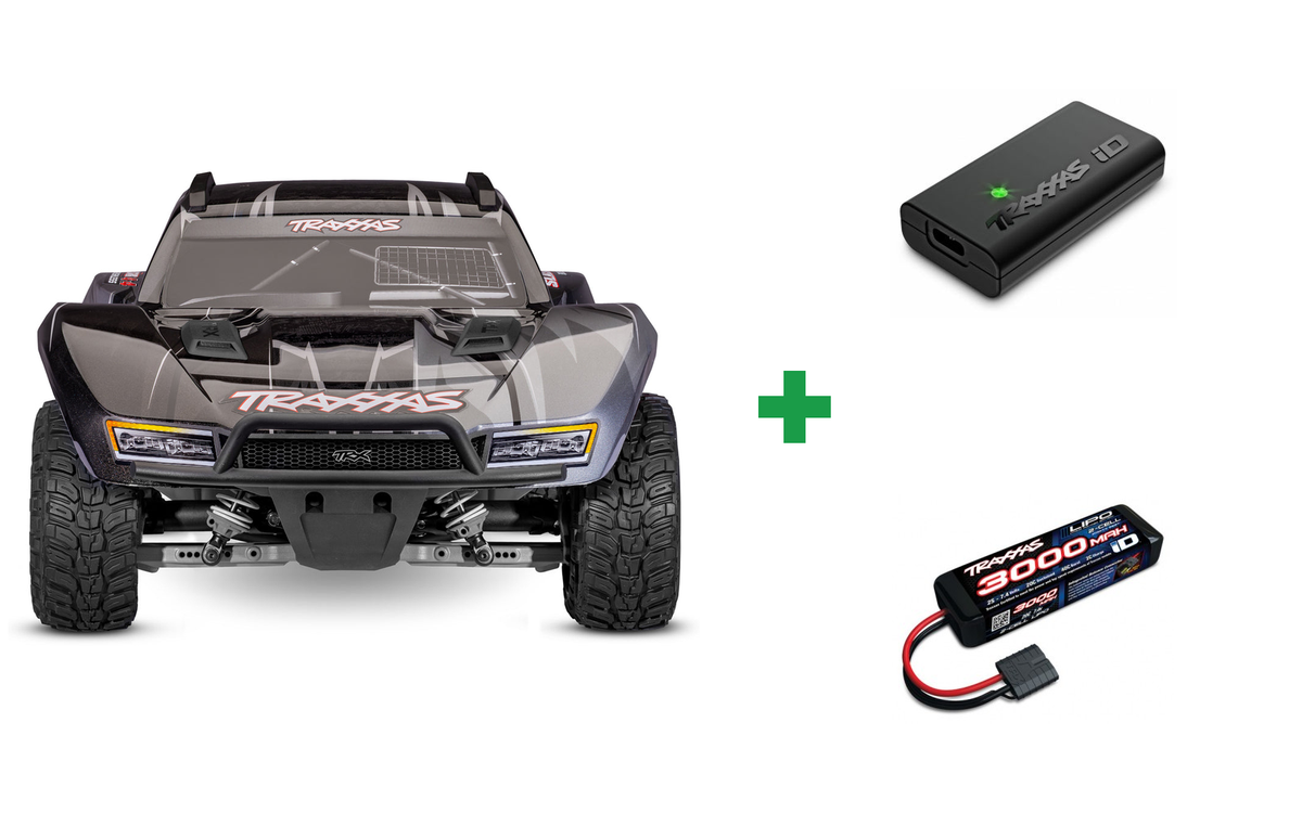 Kombopakke: Slash 4x4 1/10 HD VX3 BL 3S RTR + USB-C lader og 2S batteri