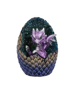Green Geode Home Glittering Hatchling and Egg Figurine