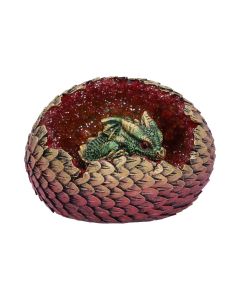 Red Geode Home Glittering Hatchling and Egg Figurine
