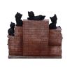 The Witches Litter Display of 36 Black Cat Familiars with a Decorated Stand