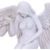 White Angels Offering Kneeling Caped Angel Figurine