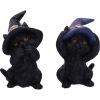 Three Wise Familiars See No Hear No Speak No Evil Black Cats Figurine